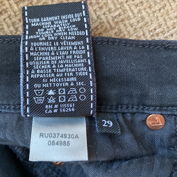 7 For All Mankind The Slim Trouser Black Jeans - Size 29 - Picture 9 of 11